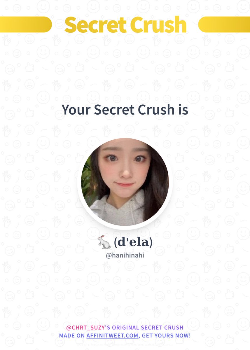 chrt_suzy's tweet photo. ✨ Secret Crush 

hanihinahi secretly loves you! 😳
Who loves you in secret?

➡️ https://t.co/9hwbRk5B7U https://t.co/1bXrcc34xP