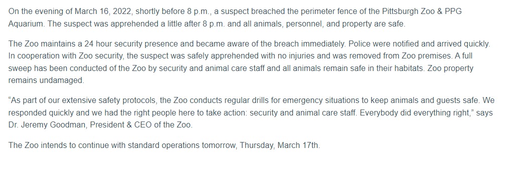 PghZoo's tweet photo. Please see the below statement. https://t.co/s2S7gRWJTy