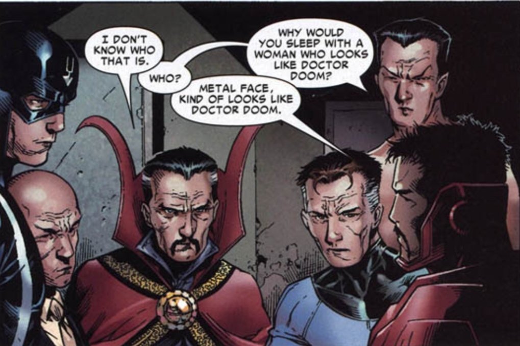 TheSubmariiner's tweet image. “ Why would you sleep with a woman who looks like Doctor Doom ? ”