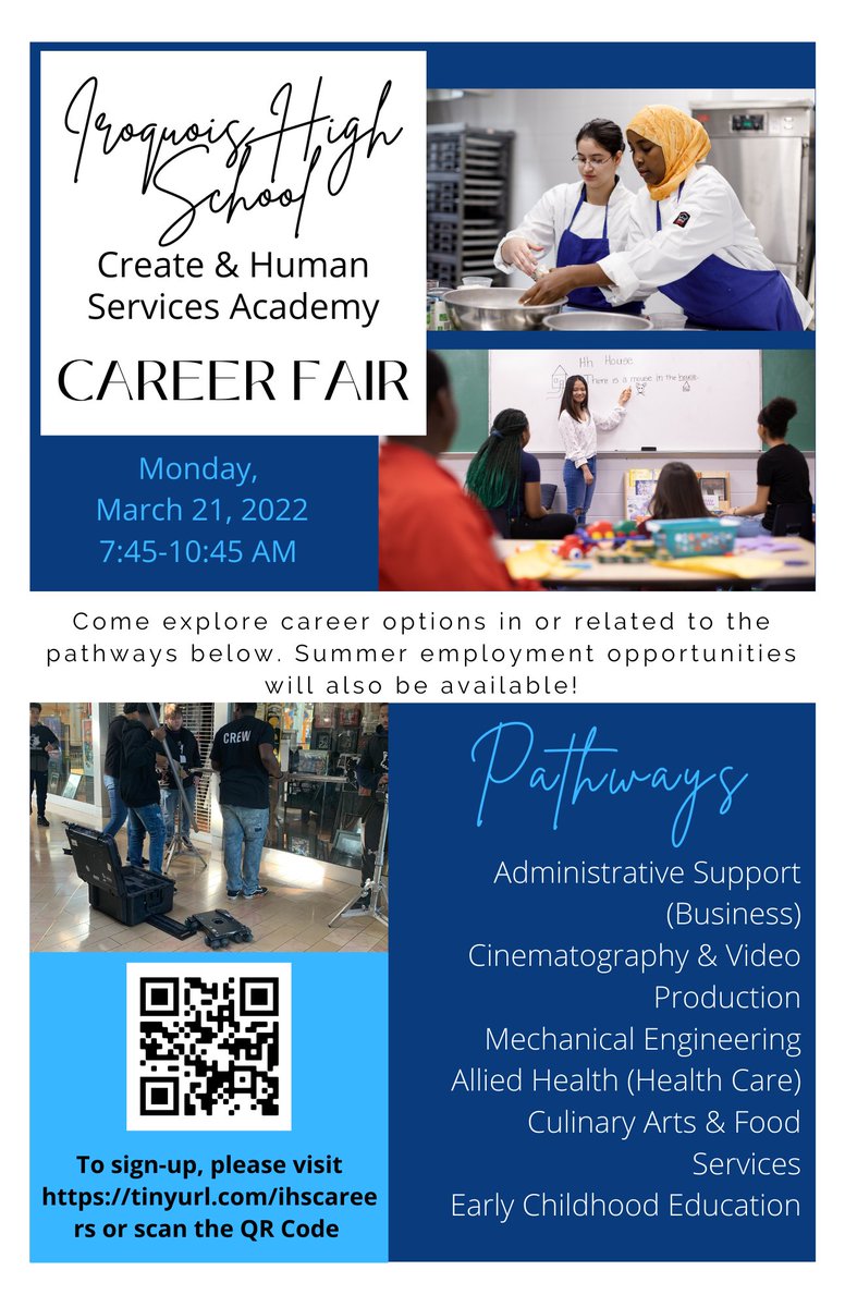 IROQUOIS_HS's tweet photo. Students - Check out this great opportunity!  Don't forget to sign up now! https://t.co/k2oMBd6qKR