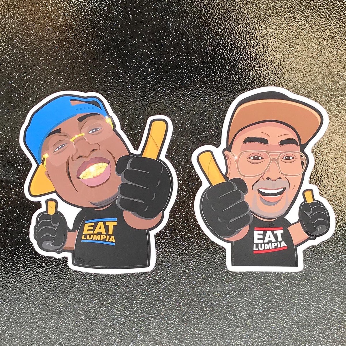 It’s #NationalLumpiaDay
So I had to pick up some delicious #Lumpia @TheLumpiaCompany!
Got these cool stickers of @E40 and @LumpiaChef too!
#OaklandEats #FilipinoFood 
💙💛❤️