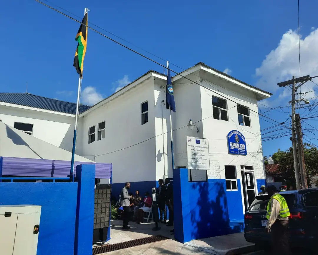 JSIFJA's tweet photo. The Franklyn Town Police Station in Kingston is currently being handed over.
The Station which serves approximately 15 thousand residents in the Franklyn Town, Vineyard Town and Dunkirk communities was rehabilitated at a cost of 48 million Jamaican Dollars. #JsifJa https://t.co/qJgOZKVfmW