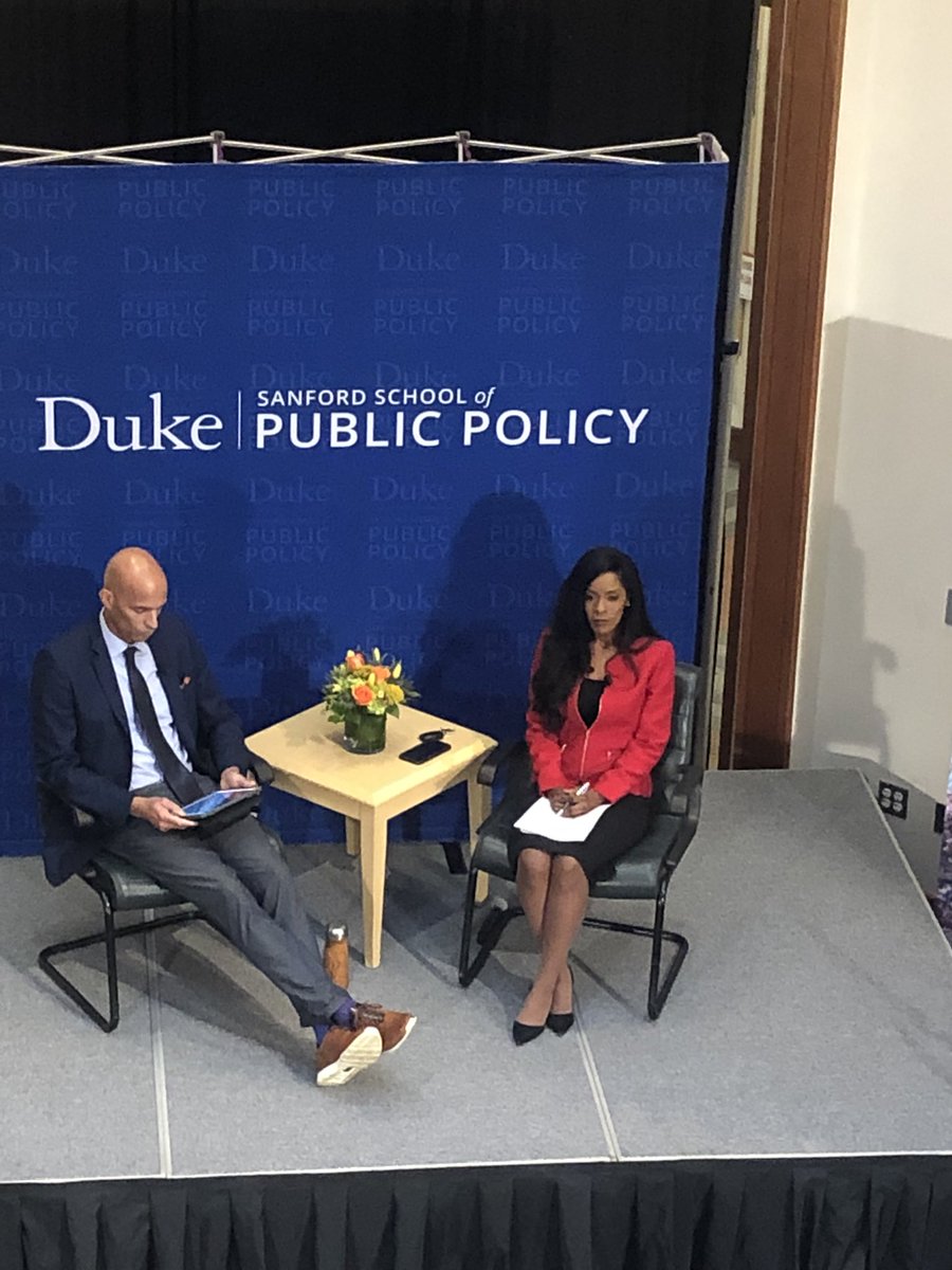 SamanthaAtFuqua's tweet photo. Excited to hear from John Rice of @MLTOrg in conversation with @DeondraRose about diversifying leadership. #DukeSanfordAlumni #Polis https://t.co/yD1QfoCOGp
