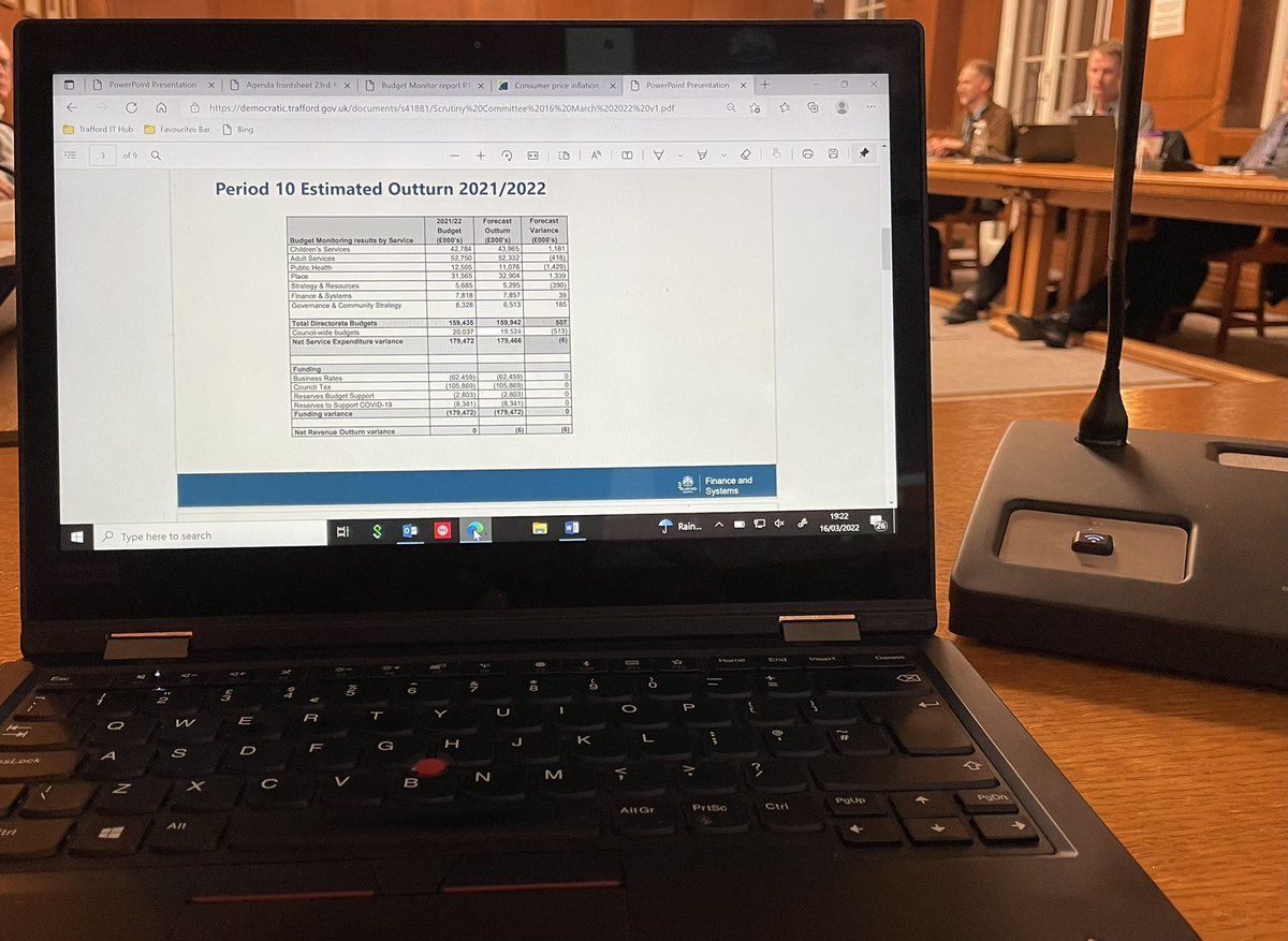 Attended Scrutiny Committee at <a href="/TraffordCouncil/">Trafford Council</a> Town Hall to give an update on the budget situation &amp; answer questions #finance #localgov