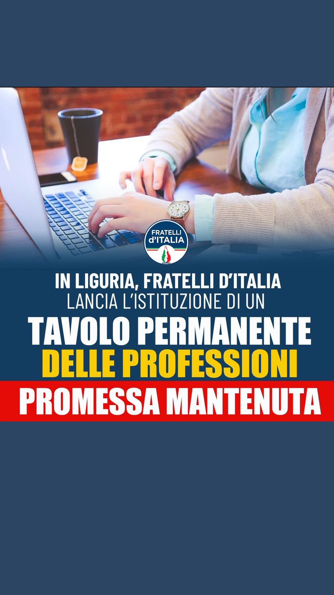 GBerrino's tweet photo. Istituito in Giunta un #Tavolo permanente come #Osservatorio sulle #LibereProfessioni, con l’obbiettivo di incentivare un rapporto di collaborazione per modernizzare il mercato del #lavoro @FratellidItalia @ManucciSauro @BalleariStefano https://t.co/31YJYv7Lgh