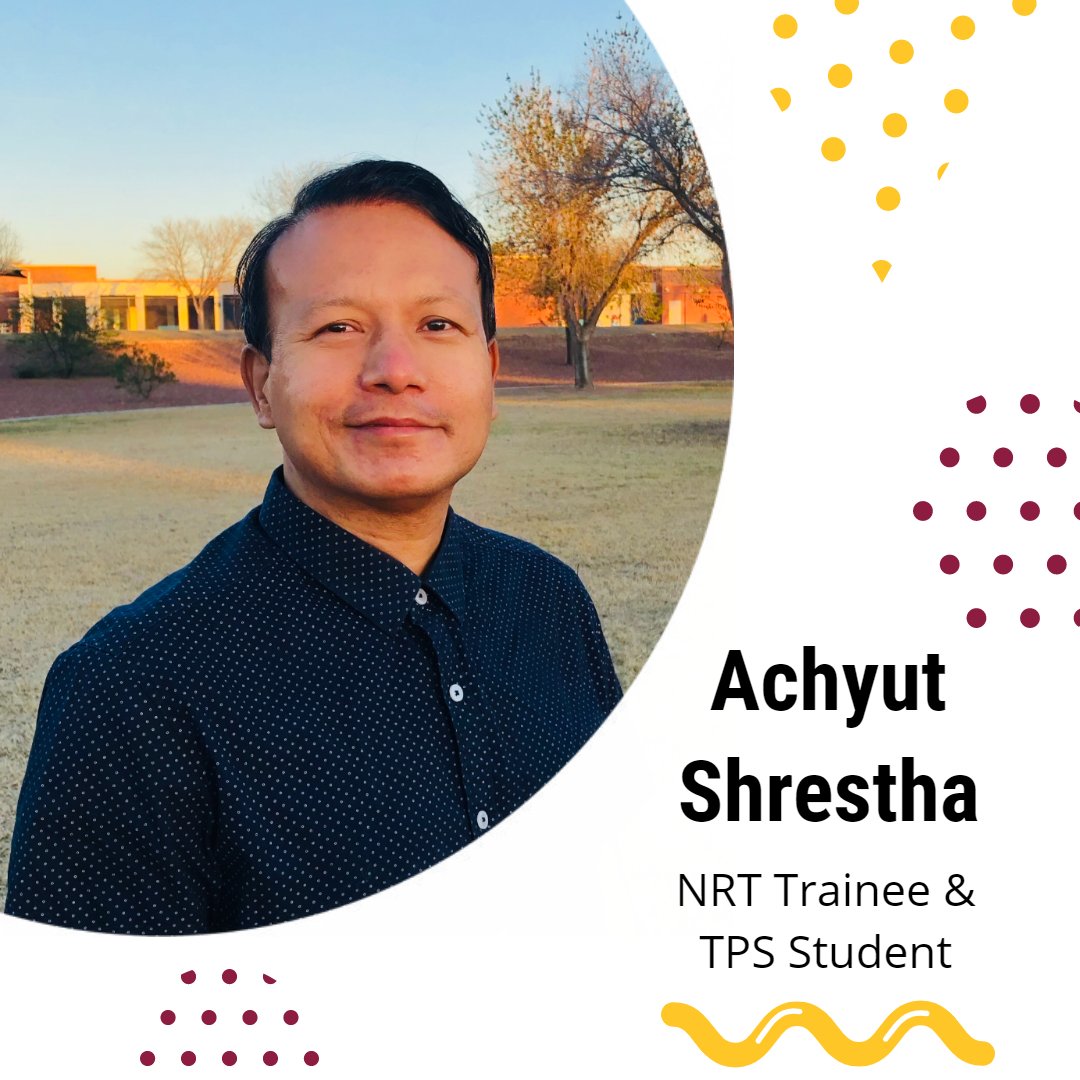 <a href="/achyutuav/">Achyut Shrestha</a> is an #NSFNRT &amp; #PhD stdt in the #SystemsEngineering program at <a href="/ASU/">Arizona State University</a>. He is now working on Vision-based Safety Controlled #UAV Research. Thru the #NRT program, Achyut hopes to engage the elderly in active #SmartCity Farming, &amp; adolescents in outdoor games w/UAVs. #ASU