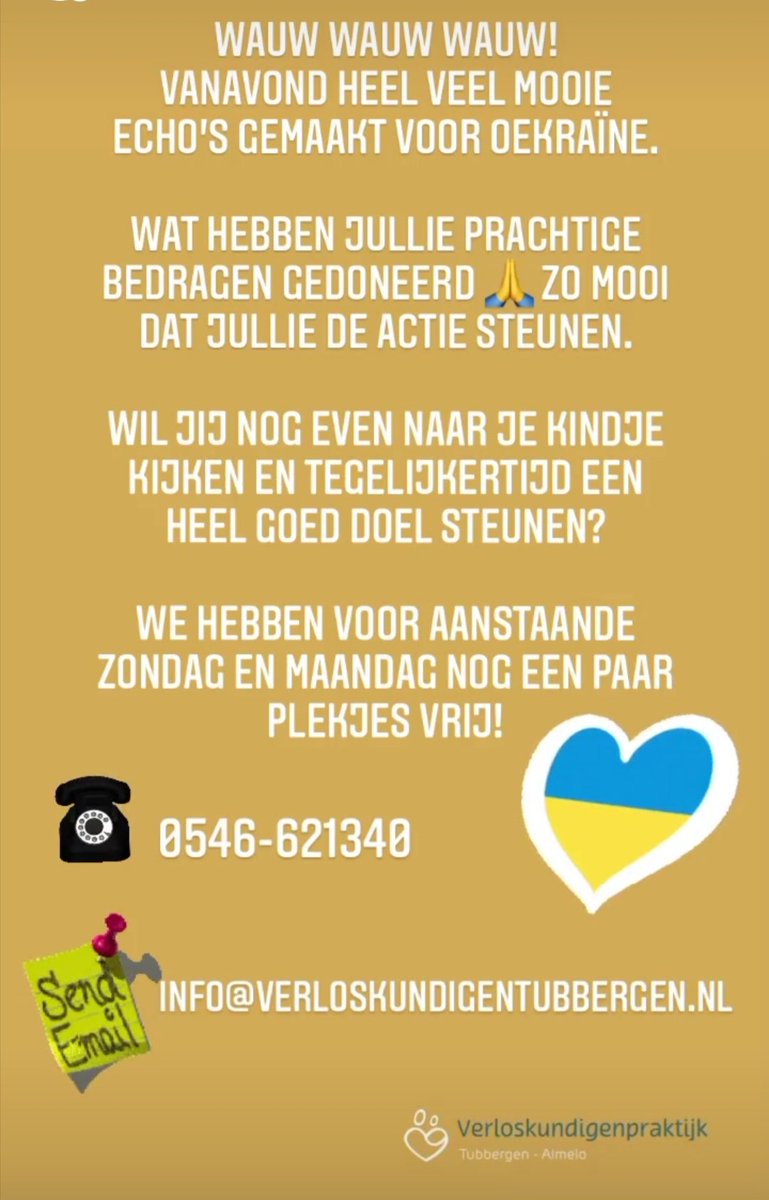 Onze actie voor #Oekraine, we maken echo's tegen een vrijwillige bijdrage en doneren dit aan <a href="/Giro555/">Giro555</a>. Ook een steentje bijdragen
#echo #zwangerschap #verloskunde #actie #samensterk #samenindemaatschappij