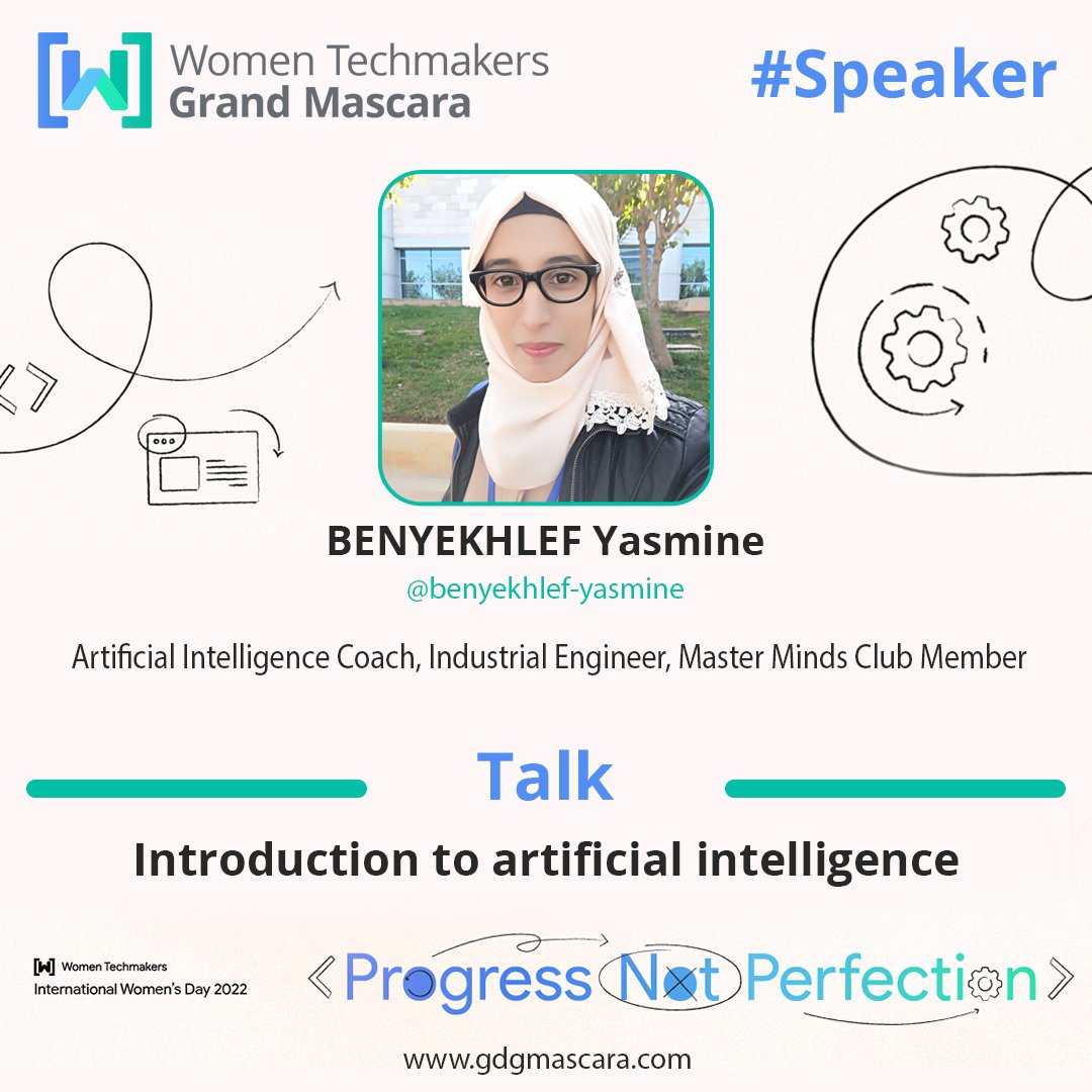 wtmgrandmascara's tweet photo. we will learn what Artificial Intelligence (AI) isπ», explore use cases and applications of AIπ with our speaker Yasmine Benyekhlaf
All that and more will be on our IWD event π€© which will take place on Saturday, March 19,π in CLS Sidi Said, Mascara π
#progress_not_perfection https://t.co/lTaRmifFTz