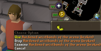 With the Arena Rewards Beta live, a new item, "Hardened wristbands of the arena (broken)" has taken the title of "Longest Item Name" at 41 characters!

The previous record holder, at 40 characters, was "Trailblazer relic hunter (t1) armour set", who held the title for 434 days.