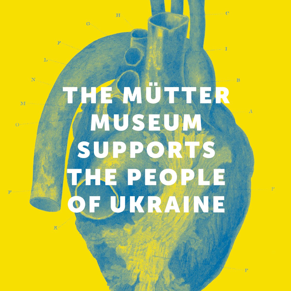 The <a href="/MutterMuseum/">Mütter Museum</a> of The College of Physicians stands with the people of #Ukraine and will be donating 100% of our proceeds this Saturday 3/19 to #UNICEF to support them during this time.

Read more about UNICEF’s work to help Ukrainians here: unicefusa.org/war-ukraine