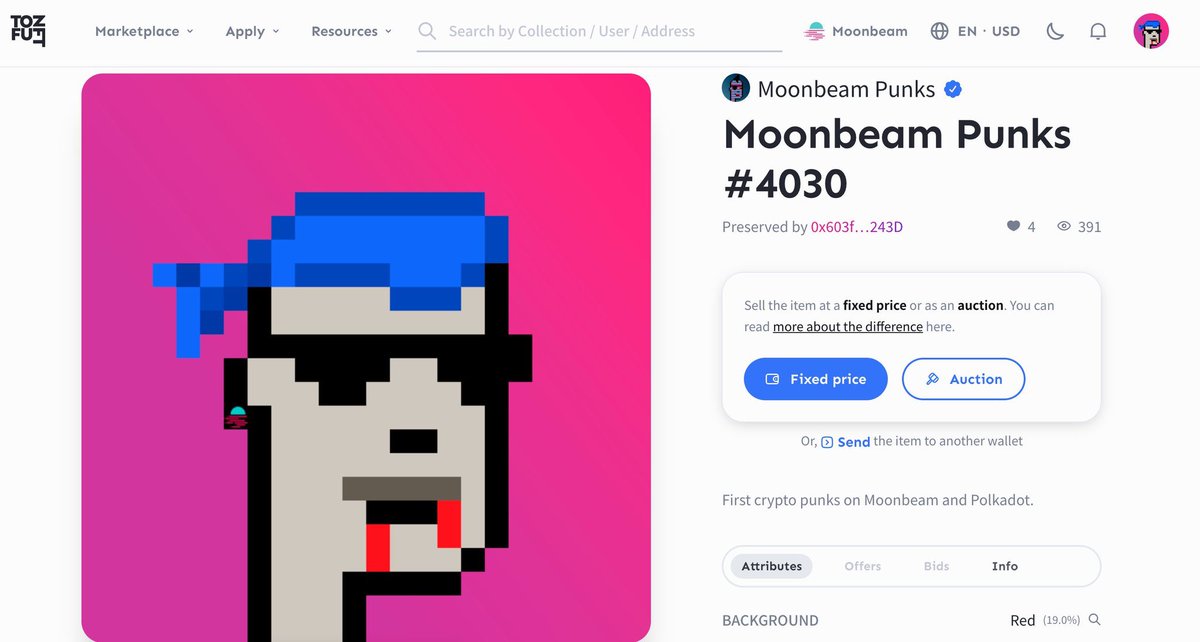 💥SORTEO #NFT DE 100$💥

Requisitos:

-Dar RT.
-Ser seguidor de la cuenta.

Es de la colección de <a href="/moonbeam_punk/">Moonbeam Punks™ | Legendary Season</a> ❤️

El floor price es 30 #GLMR (Unos 100$)

EL GANADOR LO DARÉ EL DÍA 19💰

          🍀SUERTE A TODOS🍀