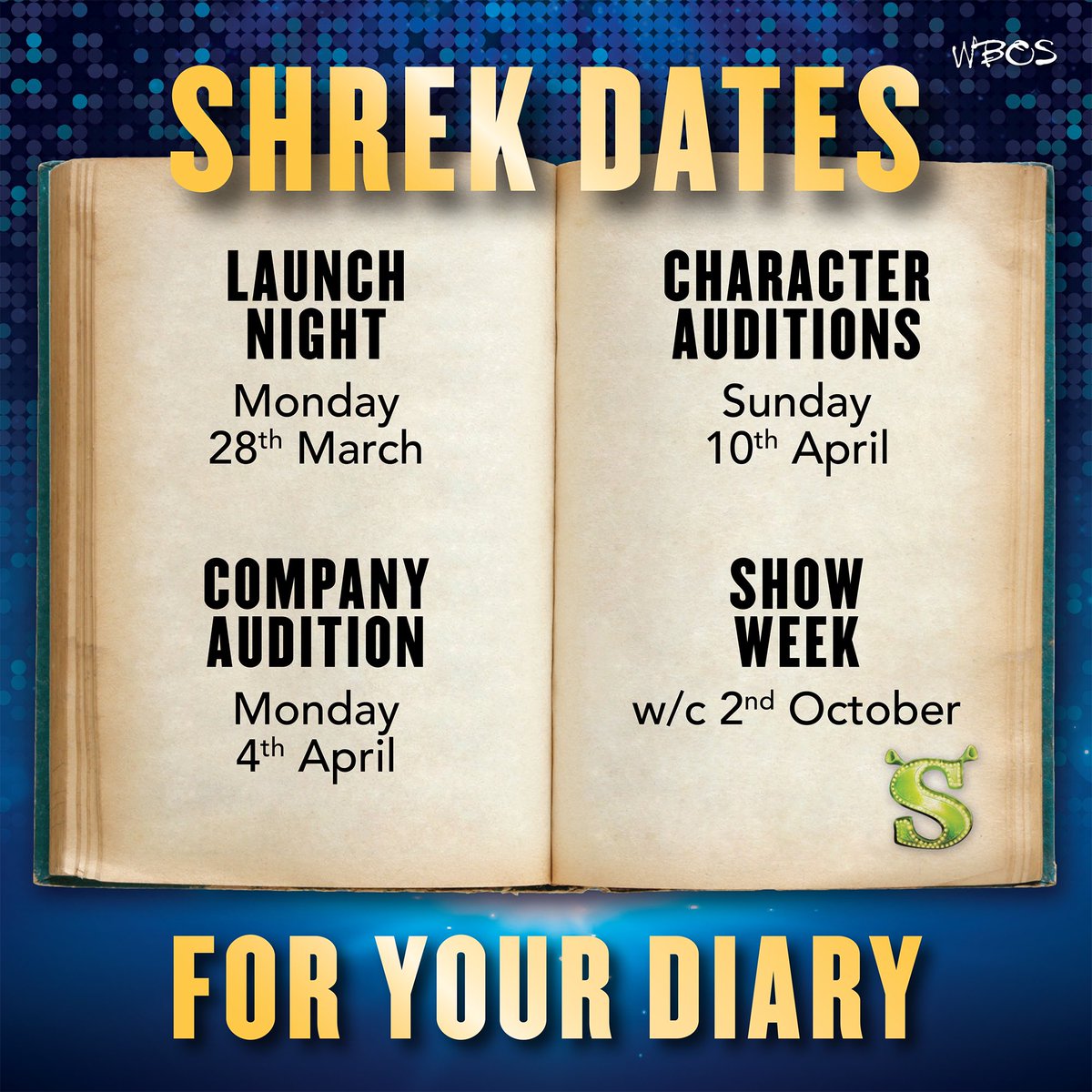 WBOS (@westbromos) on Twitter photo We are always looking for new members to join us so please contact our company secretary kath@wbos.co.uk for more details on when we start working on Shrek and auditions etc. and coming along to our launch night on 28th March!
We look forward to seeing you there! 💚
#WBOS We are always looking for new members to join us so please contact our company secretary kath@wbos.co.uk for more details on when we start working on Shrek and auditions etc. and coming along to our launch night on 28th March!
We look forward to seeing you there! 💚
#WBOS