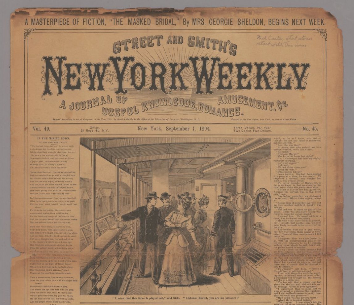 Stanford Digital Lib (@digitallib) on Twitter photo Over the last year, the Digital Production Group, along with the Conservation and Metadata units, have engaged in a multi-institutional project to increase access to dime novels and story papers, digitizing over 700 from the library’s holdings! 📰 See: library.stanford.edu/blogs/stanford… Over the last year, the Digital Production Group, along with the Conservation and Metadata units, have engaged in a multi-institutional project to increase access to dime novels and story papers, digitizing over 700 from the library’s holdings! 📰 See: library.stanford.edu/blogs/stanford…