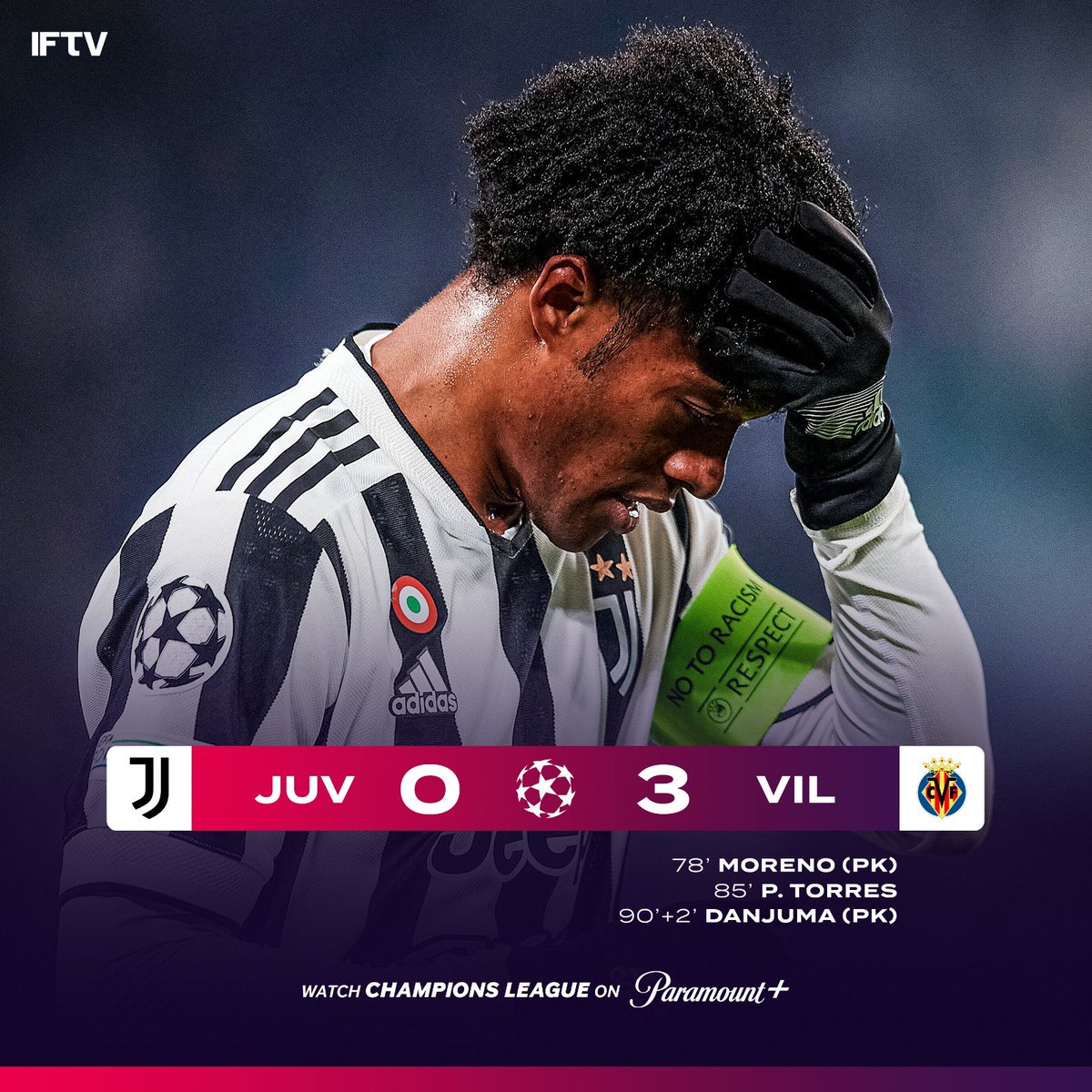 juveindonesia's tweet photo. FT. Juventus 0-3 Villarreal (Agg. 1-4)
Kali ini Taktik Allegri bermain Jelek dan berhasil Buruk. Cuadrado asik bermain dengan gayanya sendiri.

Komentar Kalian???

#ForzaJuve
#FinoAllaFine https://t.co/GycVv3cPJY