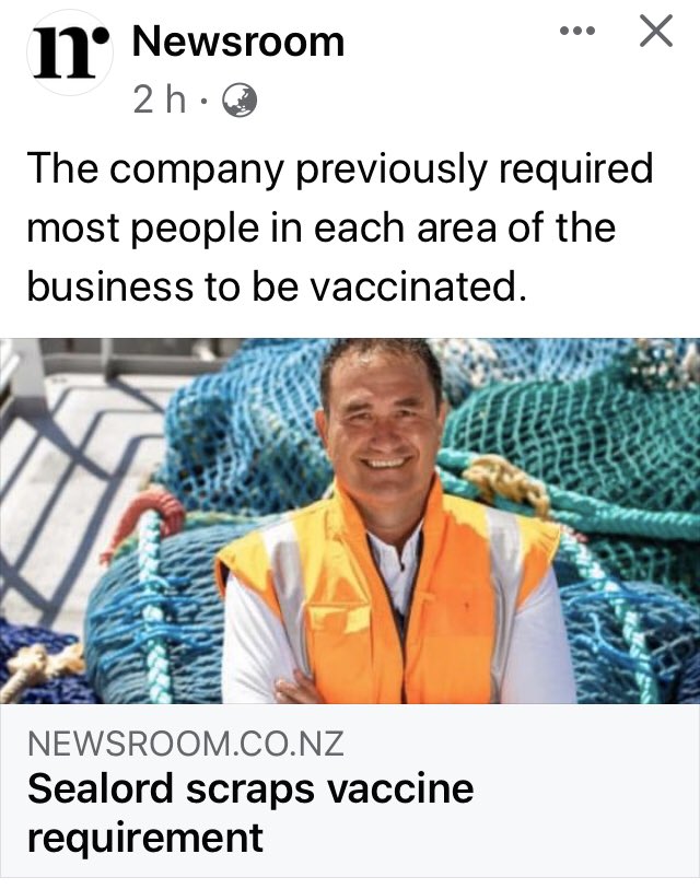 Wildnfree1984's tweet photo. Well done Sealord on dropping Vaccine mandates 👉🏻 https://t.co/hySxZIrhEN… 👈🏻 #keepGoing #nextOnePlease #NewZealand #endTheMandates #endTheMandatesNow #nzpol https://t.co/eVTrZnJJWP