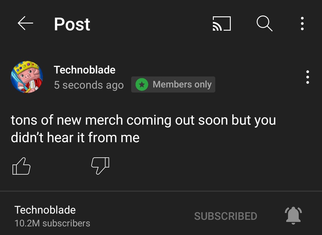 technoupdatess's tweet image. Techno made a community post for members only!
