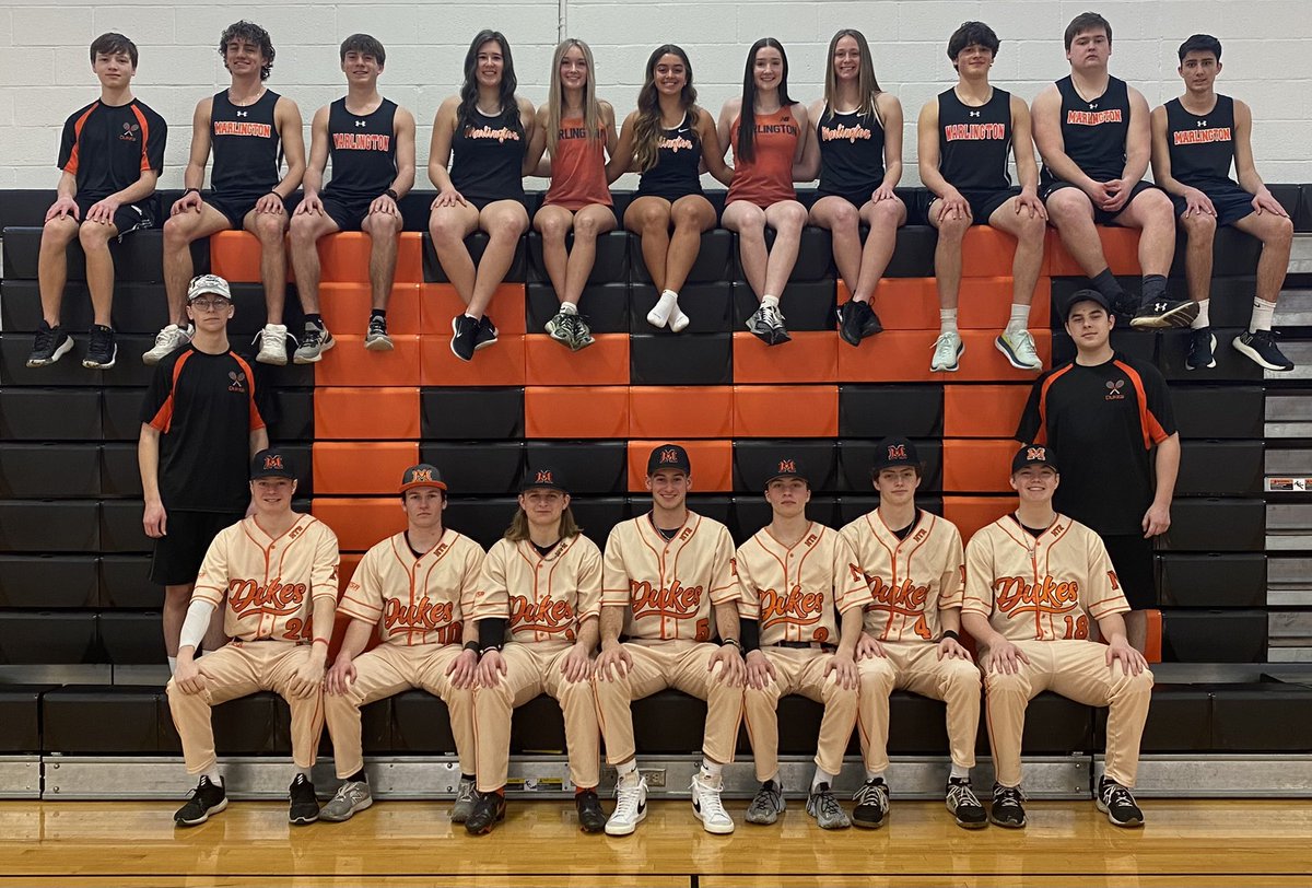 MarlingtonHS's tweet photo. Getting ready for our spring sports!  #seniors2022 🧡🖤⚾️🎾🏃‍♀️🏃 https://t.co/oAoKPQbpFi