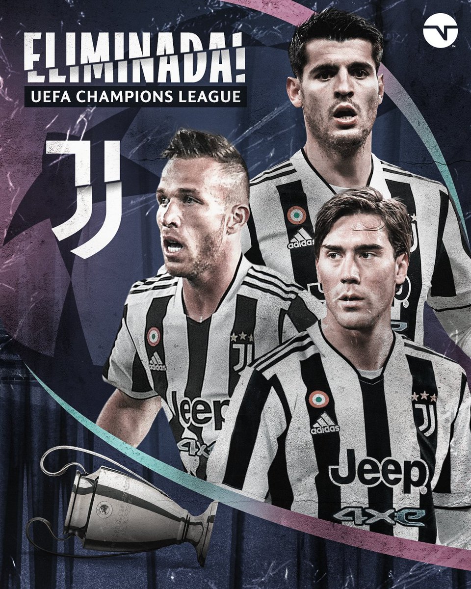 TNTSportsBR's tweet photo. A JUVENTUS ESTÁ ELIMINADA DA UEFA CHAMPIONS LEAGUE 2021/22! QUE LOUCURA! 😳 #Juventus https://t.co/EsNtRJVe4a