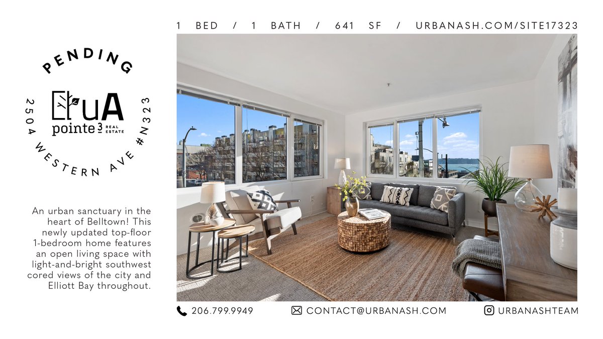 UrbanAshTeam's tweet photo. PENDING at SITE17!
⭐️ https://t.co/WuOqCDYcbJ
#SeattleRealEstate #UrbanAshTeam #Pointe3 https://t.co/2b1kSsBGHp