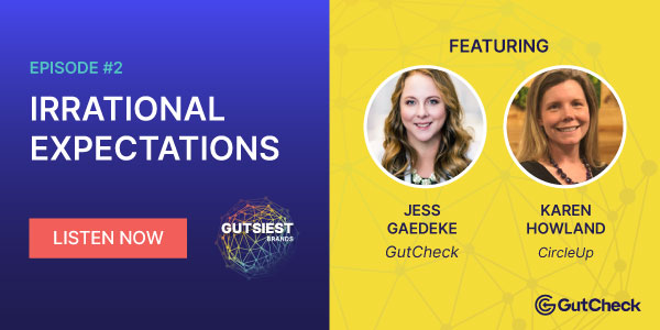 gutcheckit's tweet photo. Check out Gutsiest Brands podcast episode #2 where @KarenHowland2, Managing Director of CircleUp Equity, discusses which brands she believes have guts, which she feels a special connection to, and why we should have irrational expectations in business https://t.co/t4S7iHkiri https://t.co/Bf3oU84VGa