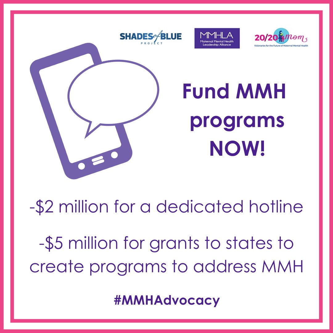 📞 FUND #MMH PROGRAMS NOW! Join the passionate #MMHAdvocacy army led by <a href="/shadesofblueprj/">Shades of Blue</a>, MMHLA, and @2020MomProject in urging your members of #Congress to #SaveMoms! Contact directly lnkd.in/e9R7-Dm OR use our toolkit: ow.ly/5HsC50IkIyX #maternalmentalhealth
