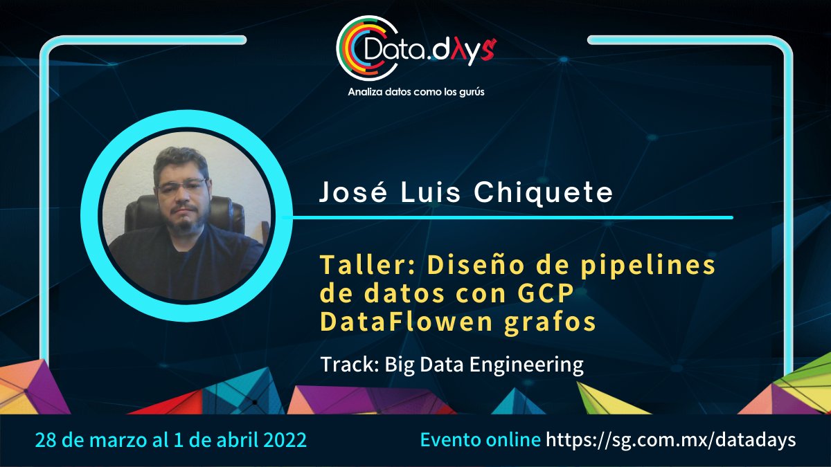 RevistaSG's tweet image. Con DataFlow GCP puedes diseñar y ejecutar pipelines de flujos de datos desde sus múltiples fuentes.
¿Quieres aprender a hacerlo? No te pierdas el taller de José Luis Chiquete en el track de #BigDataEngineering
🎫 ¡Adquiere tu pase a #DataDays hoy mismo! sg.com.mx/datadays/ticke…