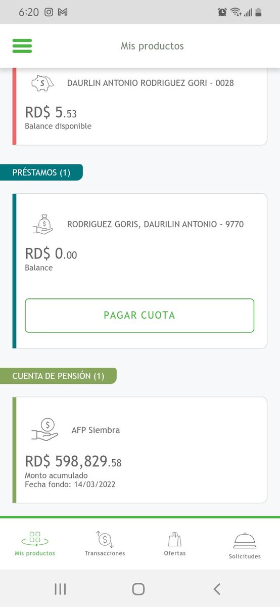 DaurlinR's tweet photo. Aquí hay gato encerrado entre macuto, una muestra más del manejo de las AFP. En tan solo 1 día, tengo una diferencia de 521 pesos.@PedroBotelloRD @SIN24Horas @luisabinader @AFPSiembra https://t.co/avOSEKPRRs