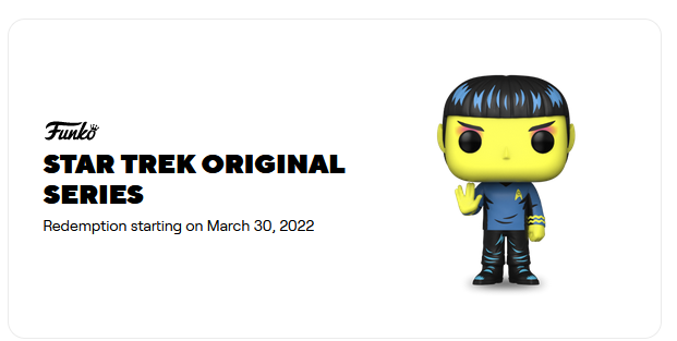FunkoPOPsNews's tweet photo. NFT fans, Star Trek redemption is coming up in 2 weeks ~ A good time to get your collections in order! Good luck ~ #FPN #FunkoPOPNews #Funko #POP #Funkos #POPVinyl #FunkoPOP #FunkoPOPs #FunkoSoda #NFT #StarTrek #Droppp #Wax #TokenHead #AtomicHub https://t.co/c6AEakOgEs