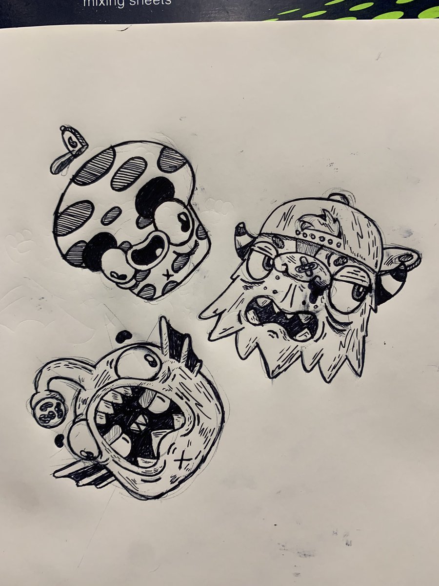 3 more work sketch weirdos 🤷‍♂️ What ones your favourite? #art #arsenal #characterdesign #doodle #nft