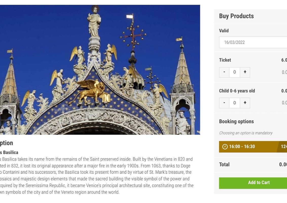 skiperformance's tweet photo. Glad to provided to #Venice St. Mark Basilica the #ecommerce solution for #onlineticket sale.
We worked with our partner @skidata_it to make the experience of visitors and tourists in Venice, smart and easy.
Visit Basilica di San Marco web shop here: https://t.co/zWMKYy6es4 https://t.co/OzOfJTiC6u