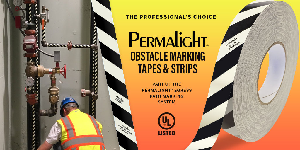 permalightbrand's tweet photo. #PERMALIGHT® #Obstacle tapes and strips are #UL1994-listed #photoluminescent stripe alternates with an angled black contrast stripe. Our tapes and strips are marked with their respective #UL and/or #MEA numbers as required for different #buildingcodes.

https://t.co/iQxKjhsgAb https://t.co/IqStNyHwlb