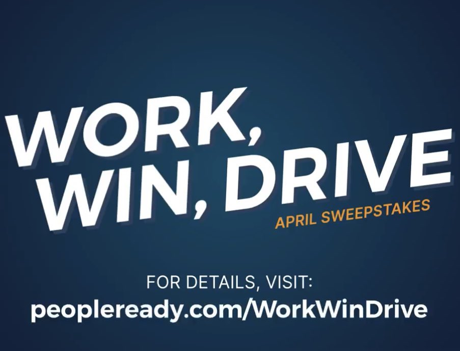 Trades042's tweet photo. Giving away $100K in cash and prizes throughout April! Work at PeopleReady Skilled Trades and automatically be entered to win one of three daily prizes: $1,000, $750 and $GRAND PRIZE: a car or $25,000 in cash. For eligibility and more information, visit: https://t.co/hgNDcyJOyD https://t.co/938lVgax6o