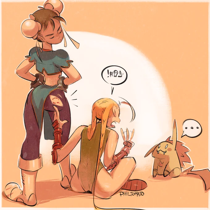 "Blankachu...We talked about this...No biting Chunners' butt!" -Cammy probably. 