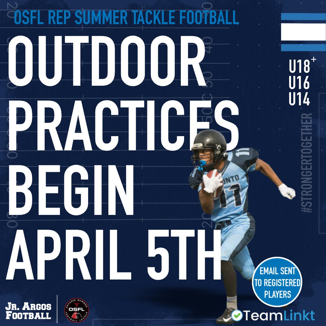 🚨OFFICIAL OUTDOOR PRACTICES START APRIL 5TH🚨

📍Esther Shiner Stadium 

Our 3 Rep Tackle Programs hit the field Tues April 5th! 😤

Registered players please check your emails via the TeamLinkt portal

✍🏼Become a Jr. Argo today, limited spots remaining

•#StrongerTogether