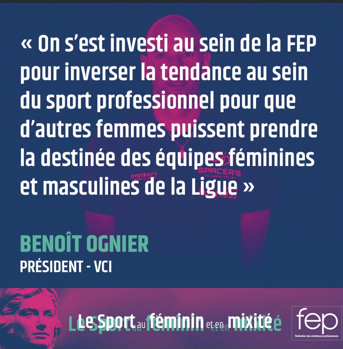 FEP, Sport au féminin et en mixité ‼️

Aujourd’hui, après l’@UNECATEF, nous vous présentons un autre membre de notre Fédération :

@VBCoachinside ✅

📌 le Président ‼️

📆 Vendredi 18/03
⌚️ 11h00
💻 besport.com/event/7657792

Tu y seras ? 😀