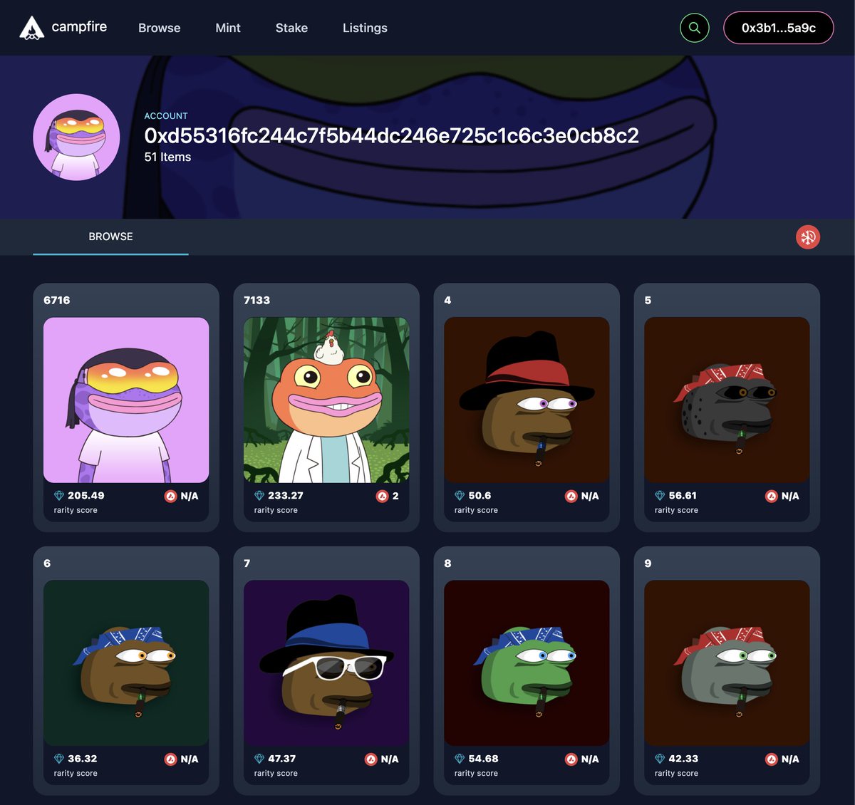 0xCampfire's tweet photo. How to see your ENTIRE #avax NFT collection on Campfire 👇 https://t.co/67DWtOfD0n