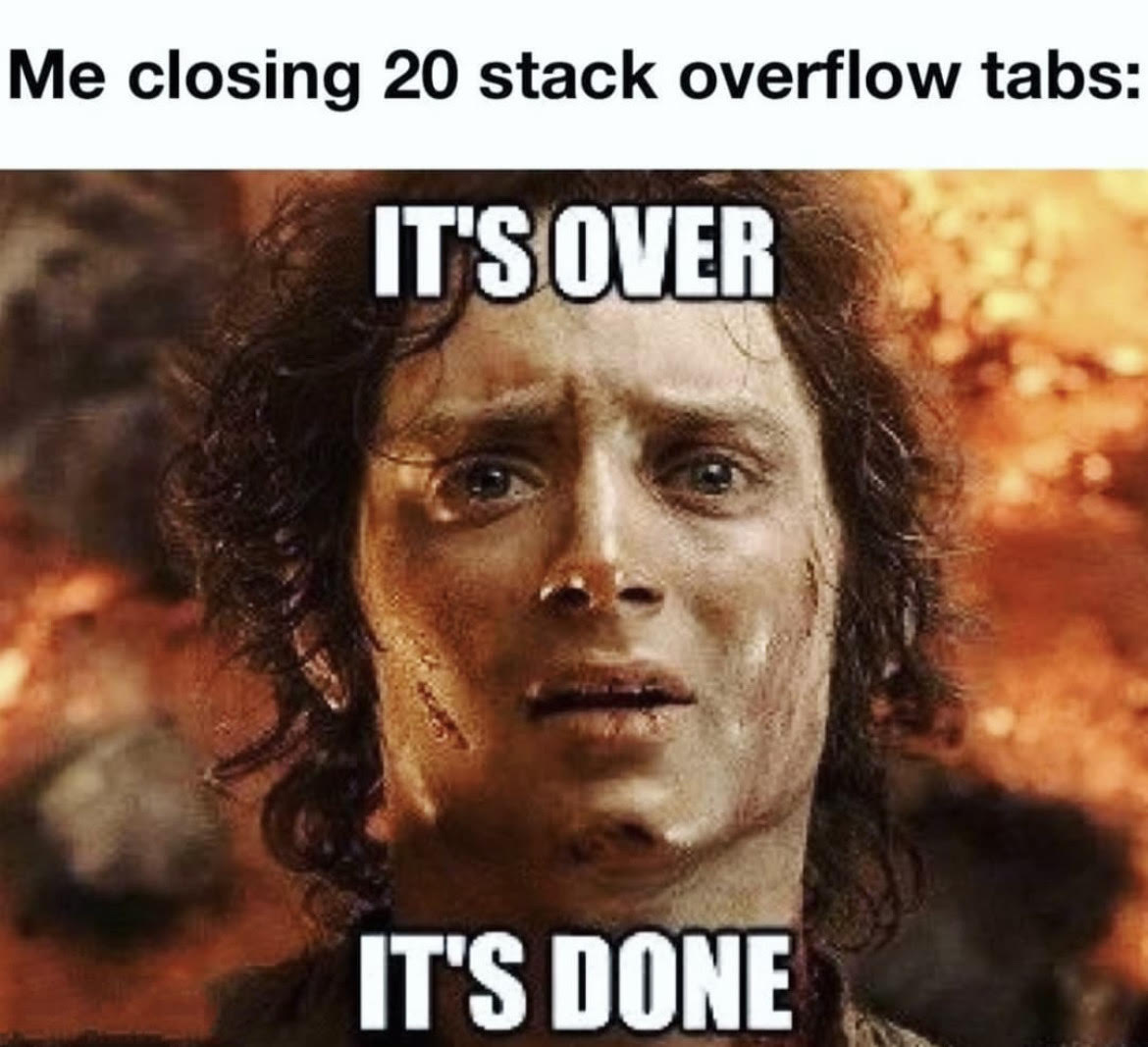 TheTechAcad's tweet photo. But when you accidentally close the tabs before you finish... ๐ฌ
Contact us to learn more about coding boot camps: https://t.co/CHkjLpdPBb
#codememe #codehumor #stackoverflow #memes #thetechacademy #learncodinganywhere https://t.co/7JV4wXyRGb