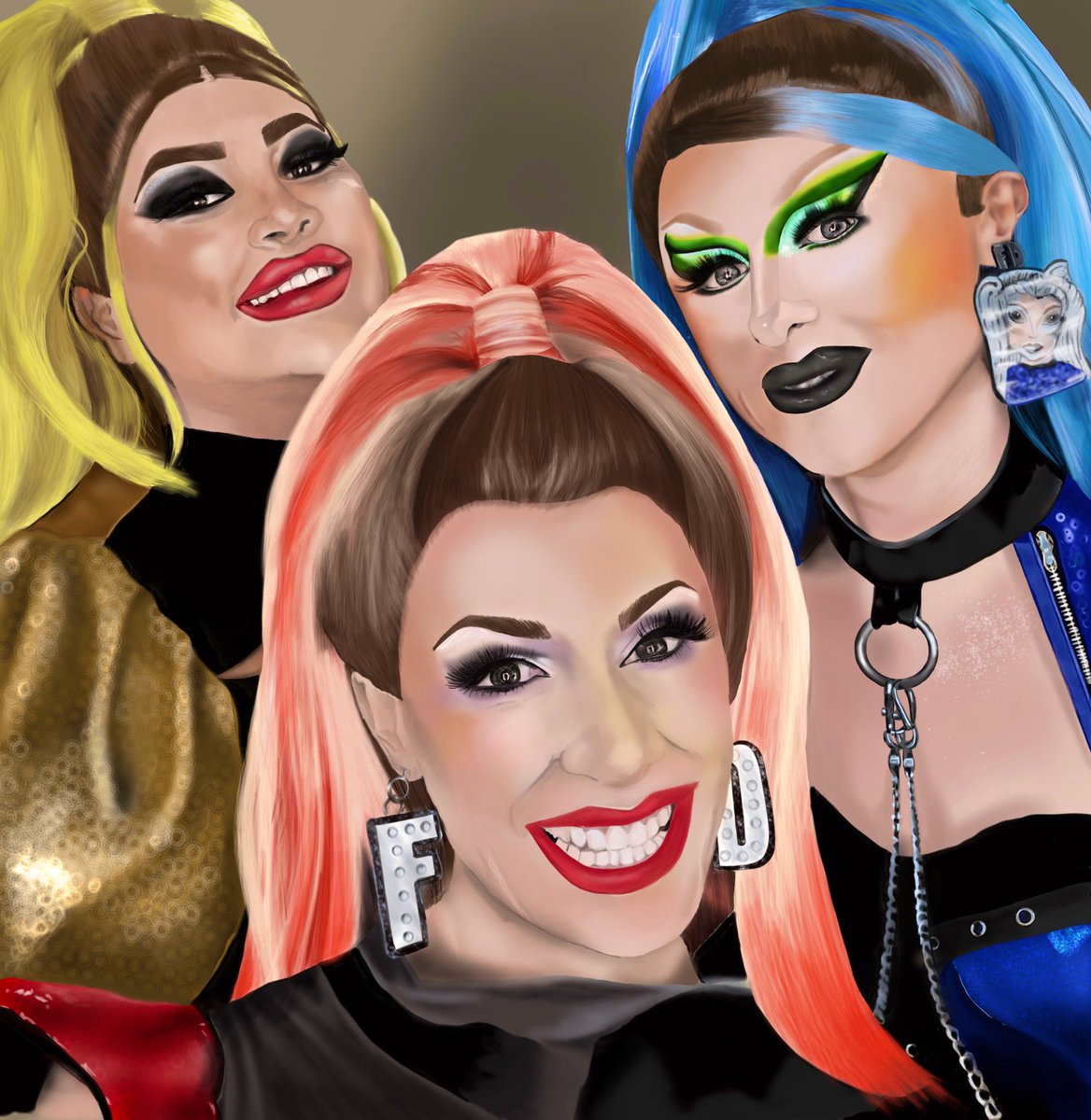 A little sketch of my faves ❤️ @Divinadecampo @BluHydrangea_ @ChipShopBird #Frock4Life