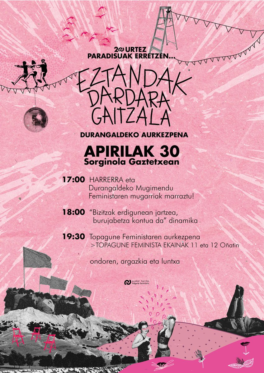 Oraindik ez zara enteratu?!?! Aurten <a href="/ehbfeminista/">Bilgune Feminista</a> -ren 20. urteurrena da!
Animatu zaitez eta etorri apirilaren 30ean Sorginolan egingo dugun aurkezpenera!

20 urtez paradisuak erretzen...
... E Z T A N D A K   D A R D A R A   G A I T Z A L A 💥