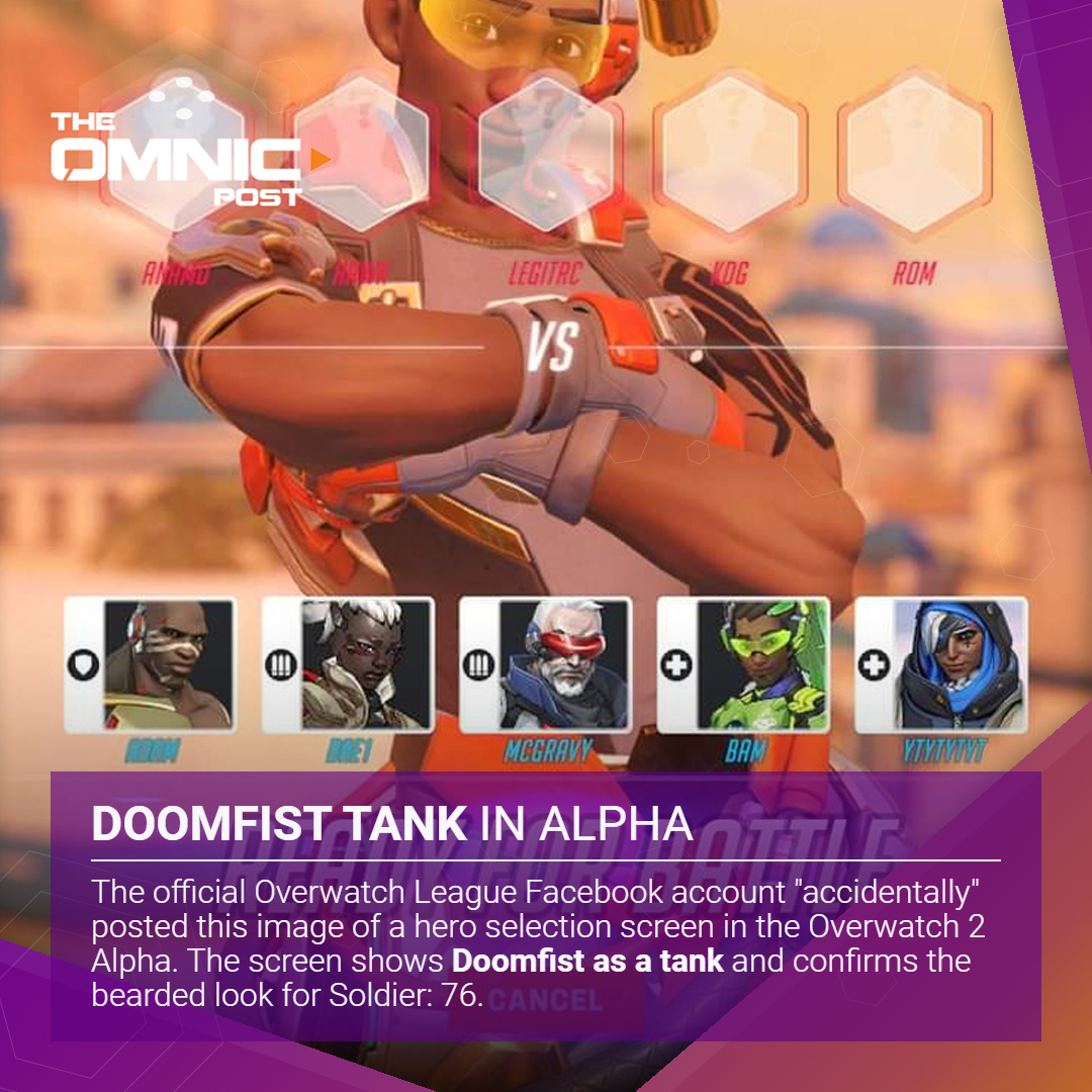 omnicpost's tweet photo. The image was since removed. It is a little...sus to have a screenshot misplaced that confirms one of the most stubborn rumors. But accidents do happen! #leak #doomfisttank #soldier76 #rumors #dad76 #beard #overwatch #gaming #overwatch2 #blizzard https://t.co/zcaqzpKddT