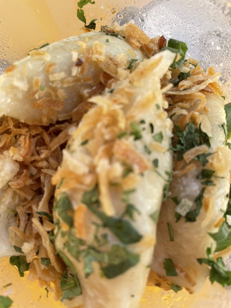 MSKinDC's tweet photo. Outstanding #ChiKo Dumplings (more like pierogis) for Ukraine with proceeds going to @WCKitchen @chefjoseandres for my #Purim2022 dinner! Thanks amazing chefs @ScottDrewno & @DannyLeeDC #ChiKoDumplingWeek Awesome to see your talented staffer, Brandon in Dupont @ChikoFRC tonight! https://t.co/1QBgKXwvfe
