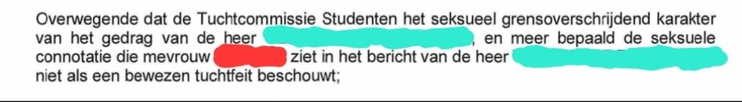 _b_oen_k_'s tweet photo. De sanctie is er eindelijk. Naar mijn mening gepast zelfs. Gelukkig.

Helaas blijf ik zitten met het gevoel dat @ugent seksueel grensoverschrijdend gedrag nog steeds niet serieus neemt. Zoals duidelijk te zien op deze snippet uit de tuchtbeslissing: https://t.co/XCc68ohExH