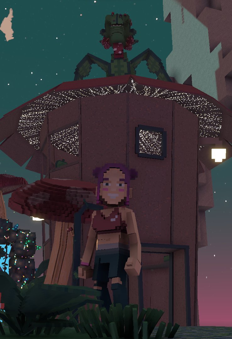 MetaverseKaren's tweet photo. @TheSandboxGame I just participated in the daily #SandboxAlphaS2Contest for a chance to earn up to 1,000 $SAND! Starting March 15 - Selfie with the mushroom dragon. Check out my screenshot below! 👇 #SandboxAlphaS2 https://t.co/cSixB7L0o5