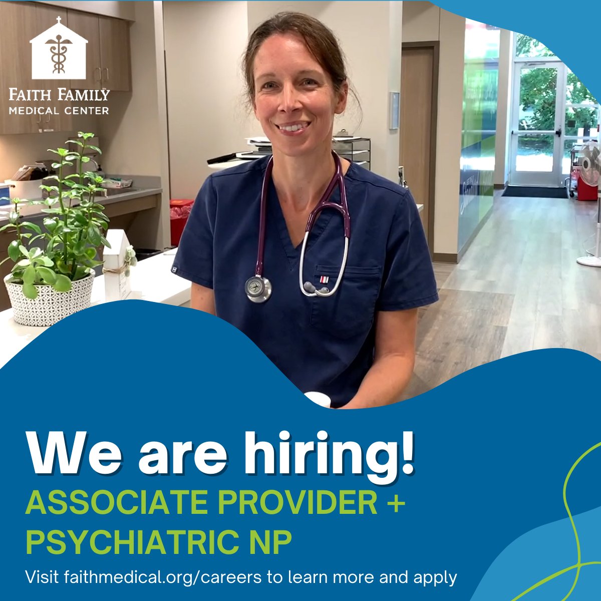 FaithMedical's tweet photo. Are you a provider that wants to make an impact in the lives of your patients? FFMC is seeking an Associate Provider and a Psychiatric Nurse Practitioner to join our compassionate and impressive medical team. Visit https://t.co/MuXyrGYaaI to learn more. https://t.co/dnYtAejCFe