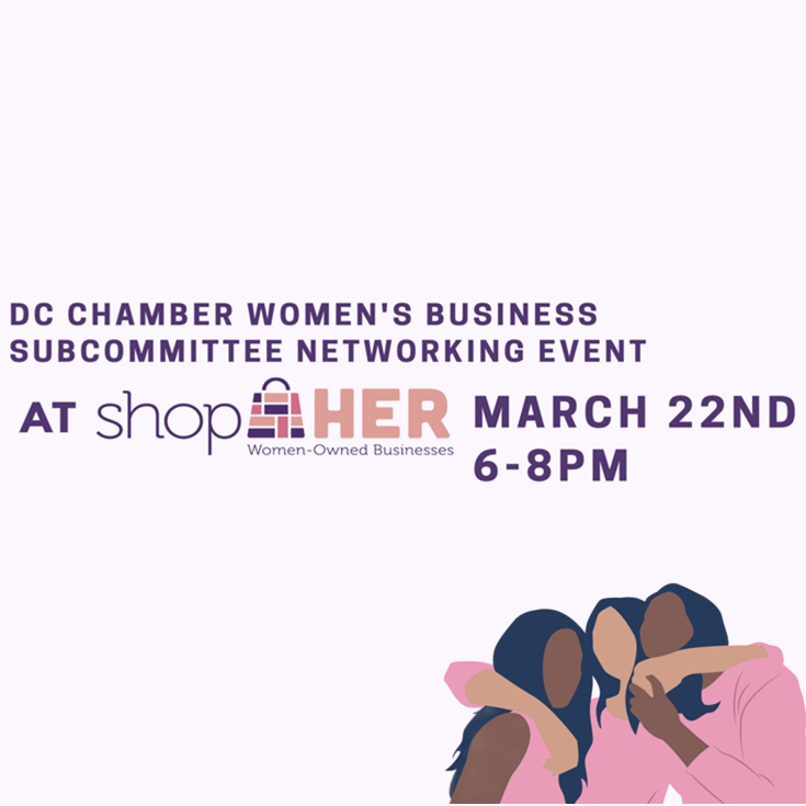 dcchamber's tweet photo. Join us for the #DCChamber Women’s Business Subcommittee Networking Event on 3/22 from 6-8pm at #ShopHer.

The event will foster connections among subcommittee members &amp; will support #WomenOwned #smallbiz located in ShopHer - Union Station, 50 Massachusetts Ave NE, #DC https://t.co/1lwpHkYRxj