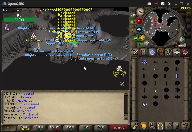 OSRS_VR's tweet image. x3 clears on Vitality along with few hits on Dino before their usual daily merge with BC/Rev raggers to help them