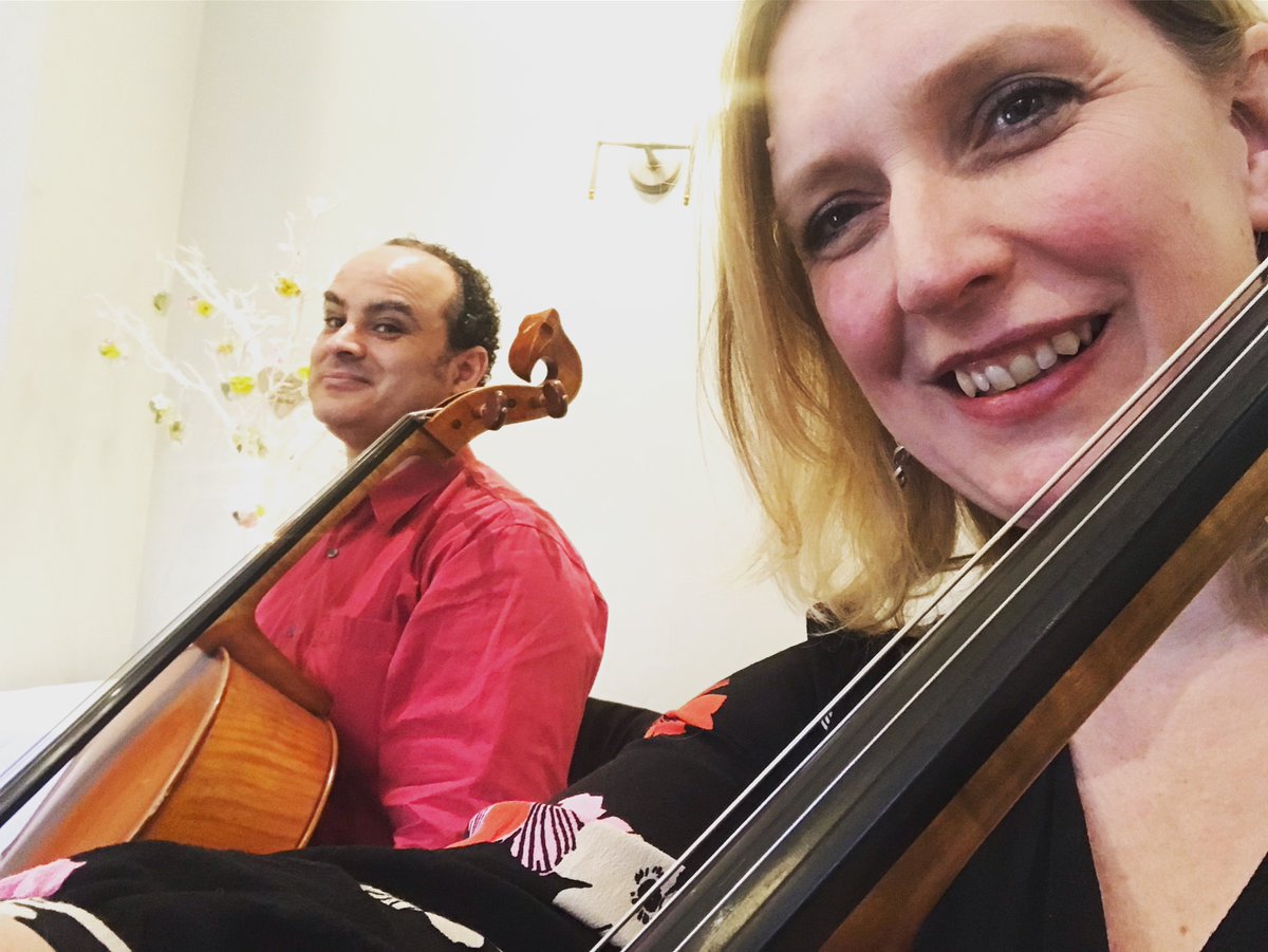 Celloduo's tweet photo. This is Greg @thatgm one of our deps EXTRAORDINAIRE 🎶🎻 
He’s a super-talented musician who handled this last-minute stand-in gig flawlessly. 🥂👏👏 It was an honour to play for the guests at @hotelwoodlands today. #celloduo https://t.co/4yXNCGXOav