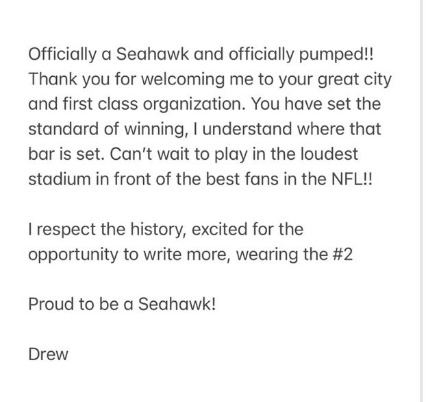 12sRecap's tweet image. Update: New #Seahawks QB Drew Lock says he’ll wear #2 this season, respecting Russ’s history in #3.