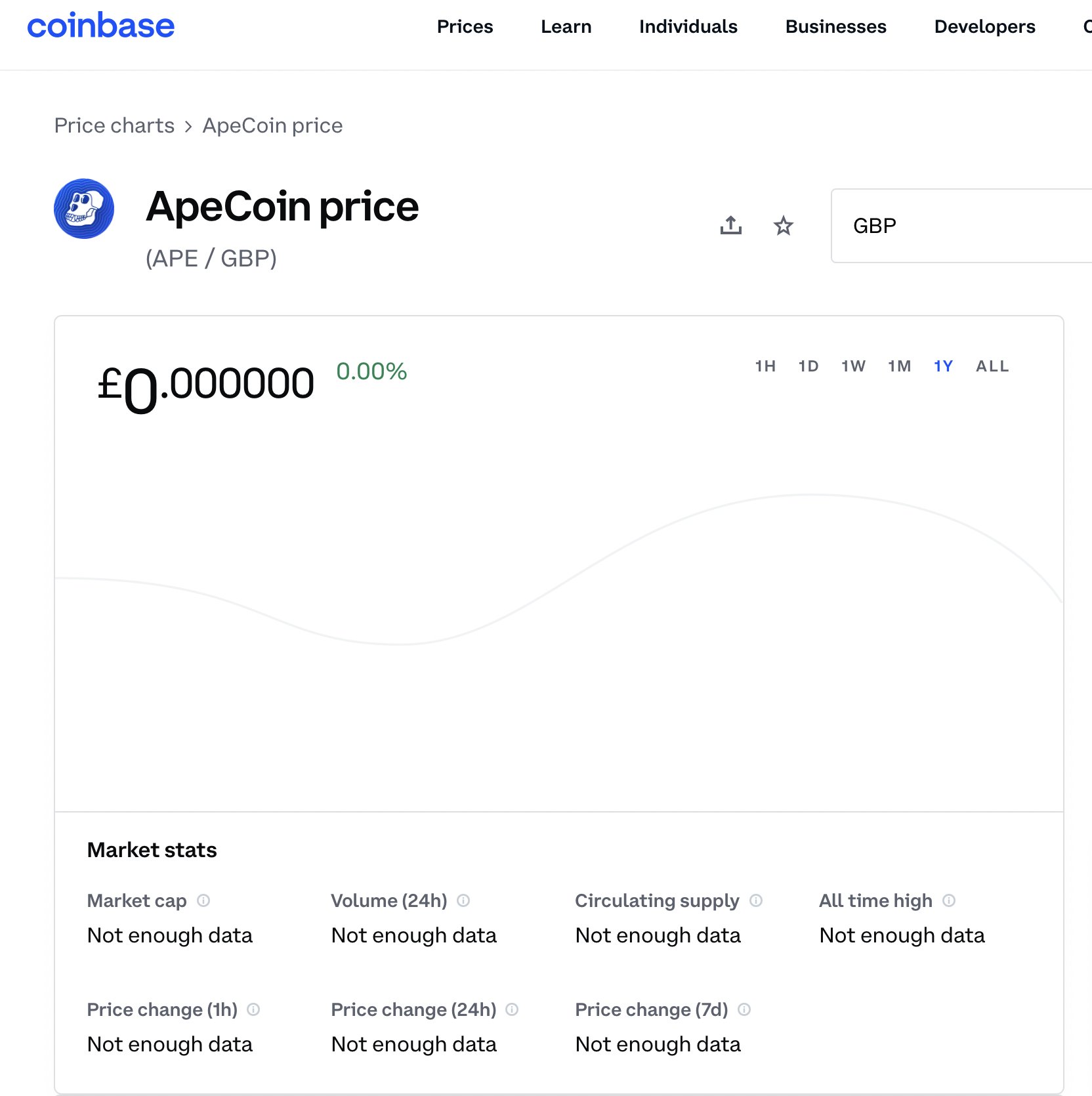 🏝nathanhead.eth🏝 on Twitter: "Here's a link to ApeCoin on Coinbase