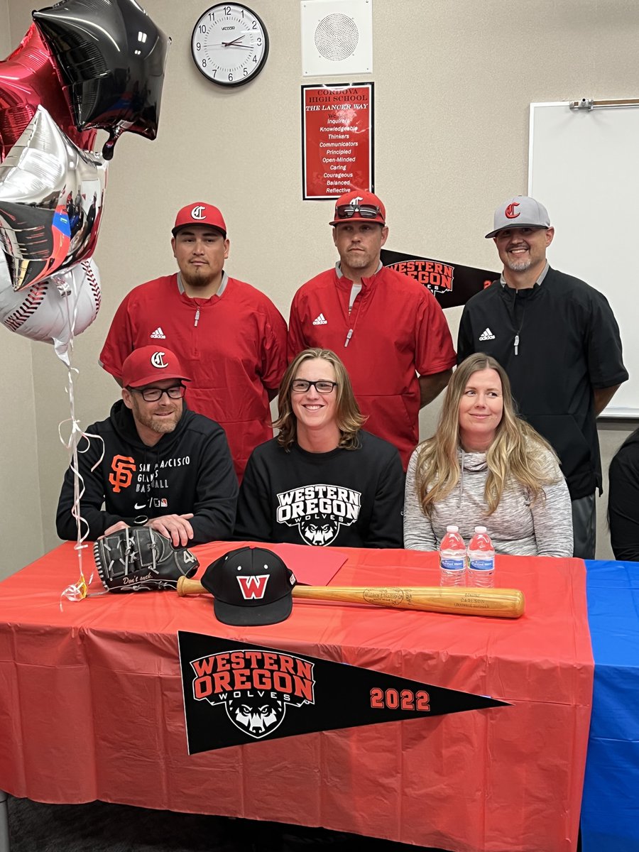 FCUSD_Athletics's tweet photo. Congrats to Matt Jernigan, CHS Baseball, Signing Day with Western Oregon. Surround by parents and coaches! FCUSD proud moment! @SacBee_JoeD @CityofRCordova @cordovalancer @FolsomCordova @cordovacouncil @WOUnews https://t.co/8F5EDJJg7Z